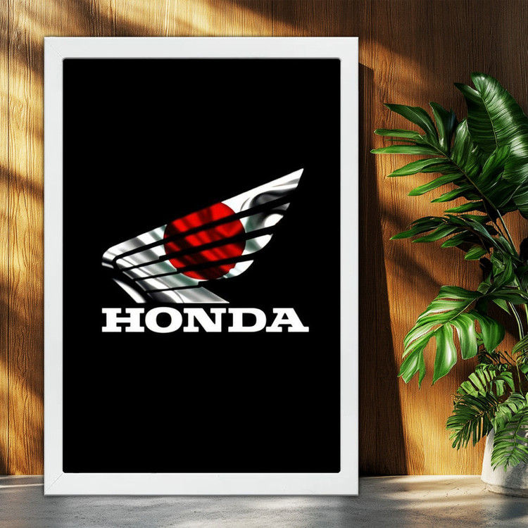 تابلو بکلیت طرح لوگو هوندا HONDA مدل W-po1968 فریم سفید