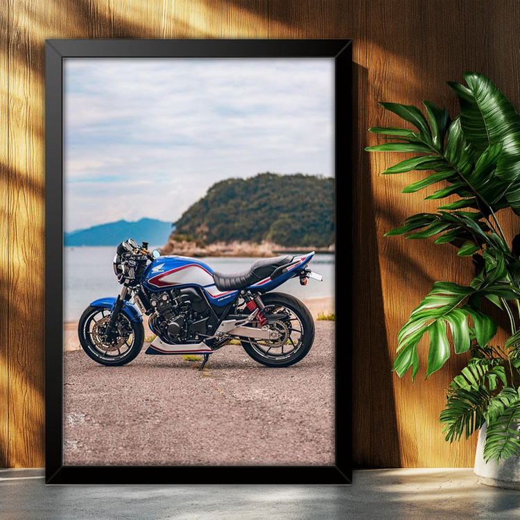 تابلو بکلیت طرح موتور سنگین هوندا HONDA CB400SF مدل B-po1941 فریم مشکی
