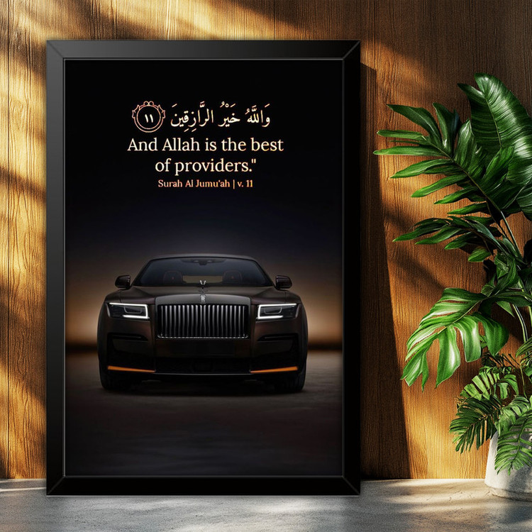 تابلو بکلیت طرح ماشین و خودرو رولز رویس Rolls-Royce مدل B-po1952 فریم مشکی