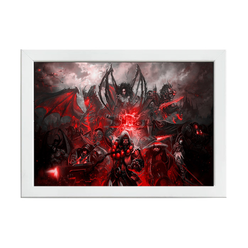 تابلو بکلیت طرح گیمینگ world of warcraft مدل W-po1433 فریم سفید