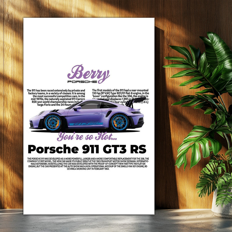 تابلو شاسی بکلیت طرح ماشین و خودرو پورشه PORSCHE 911 GT3 RS مدل T-po1571