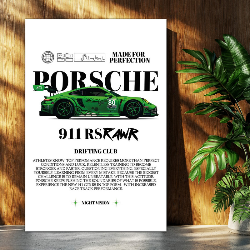 تابلو شاسی بکلیت طرح ماشین و خودرو پورشه PORSCHE 911 RSRAWR مدل T-po1556