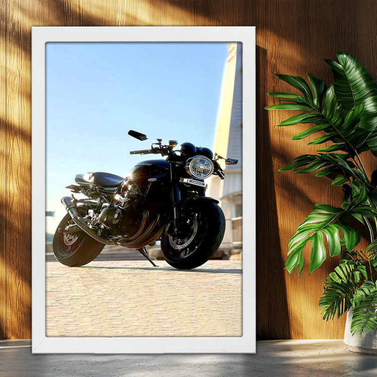 تابلو بکلیت طرح موتور سنگین کاوازاکی Kawasaki Z900 مدل W-po1589 فریم سفید