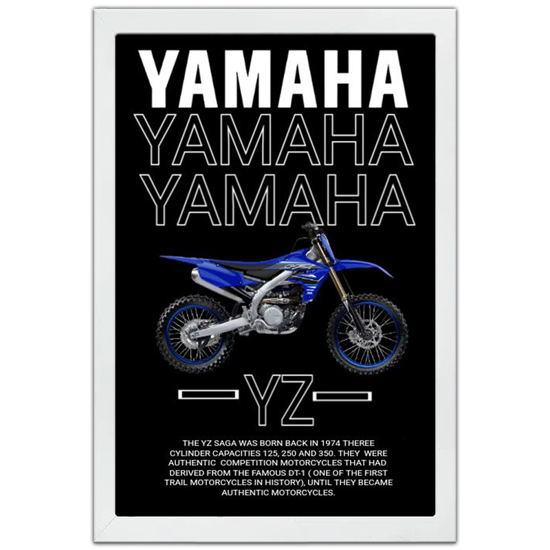 تابلو بکلیت طرح موتور یاماها YAMAHA YZ250F مدل W-po1976 فریم سفید