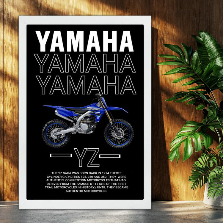 تابلو بکلیت طرح موتور یاماها YAMAHA YZ250F مدل W-po1976 فریم سفید