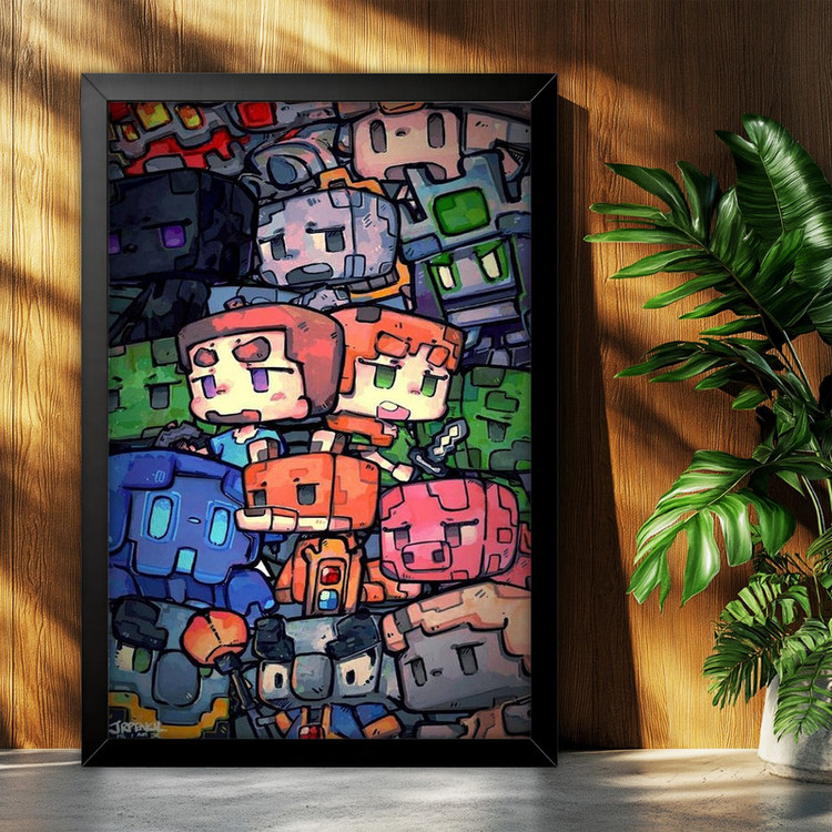 تابلو بکلیت طرح گیمینگ ماینکرفت Minecraft مدل B-po2244 فریم مشکی