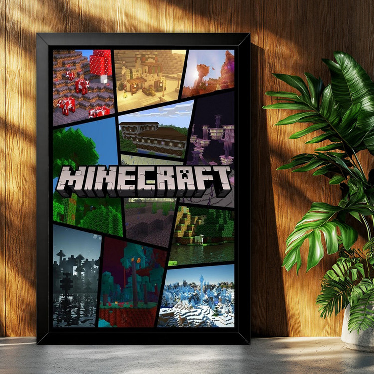 تابلو بکلیت طرح گیمینگ ماینکرفت Minecraft مدل B-po2273 فریم مشکی