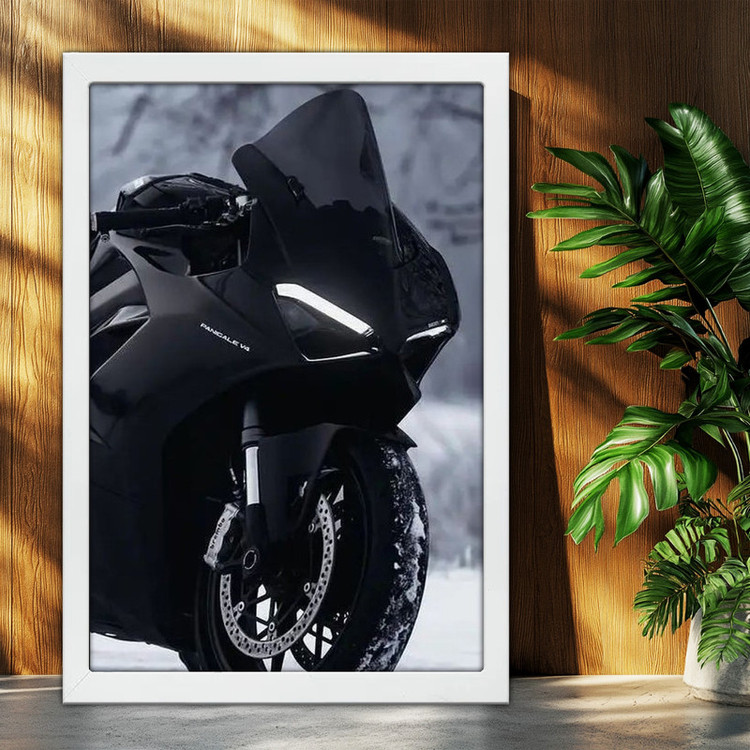 تابلو بکلیت طرح موتور سنگین دوکاتی پانیگال Ducati Panigale V4 مدل W-po2173 فریم سفید