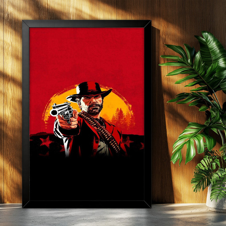 تابلو بکلیت طرح گیمینگ ردد red dead redemption 2 مدل B-po2230 فریم مشکی
