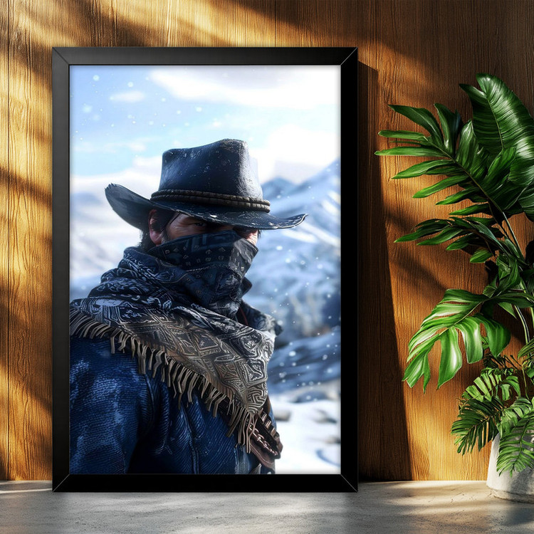 تابلو بکلیت طرح گیمینگ ردد red dead redemption 2 مدل B-po2205 فریم مشکی