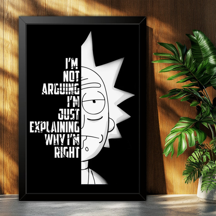 تابلو بکلیت طرح ریک و مورتی Rick and Morty مدل B-po2070 فریم مشکی