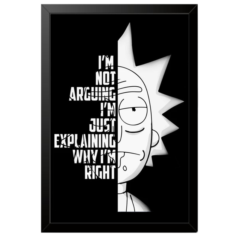 تابلو بکلیت طرح ریک و مورتی Rick and Morty مدل B-po2070 فریم مشکی