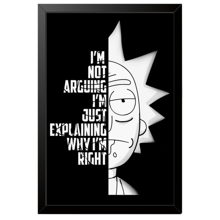 تابلو بکلیت طرح ریک و مورتی Rick and Morty مدل B-po2070 فریم مشکی