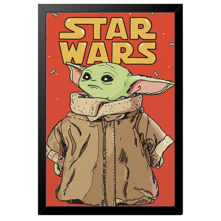 تابلو بکلیت طرح بیبی یودا Baby Yoda (Grogu) مدل B-po2058 فریم مشکی