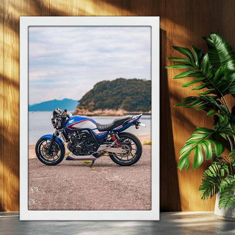 تابلو بکلیت طرح موتور سنگین هوندا سی بی HONDA CB400SF مدل W-po1941 فریم سفید