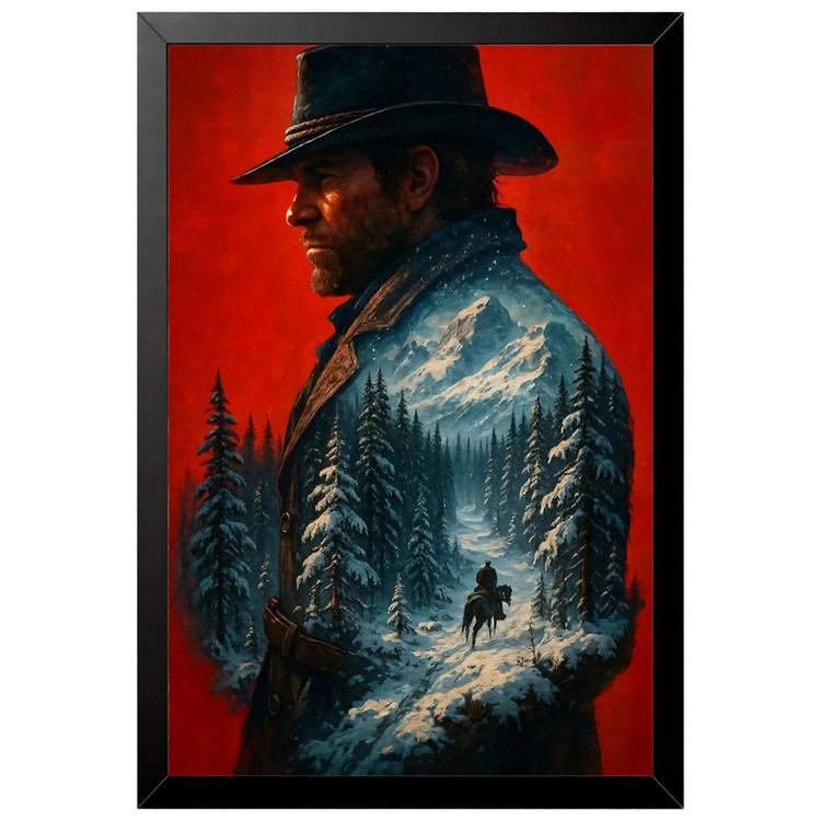 تابلو بکلیت طرح گیمینگ ردد red dead redemption 2 مدل B-po2258 فریم مشکی