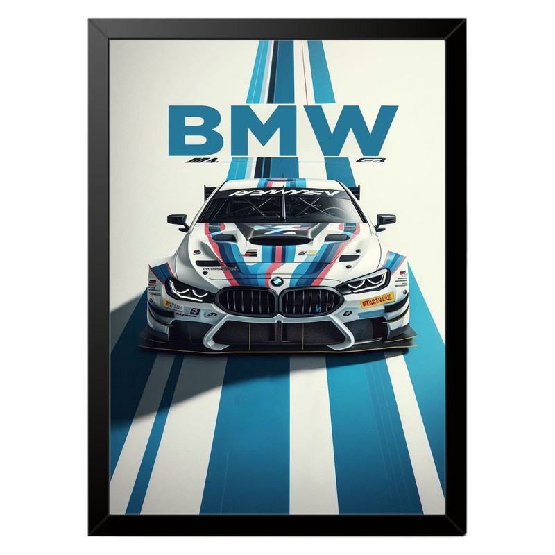 تابلو بکلیت طرح ماشین و خودرو بی ام و BMW M4 مدل b-po1596 فریم مشکی