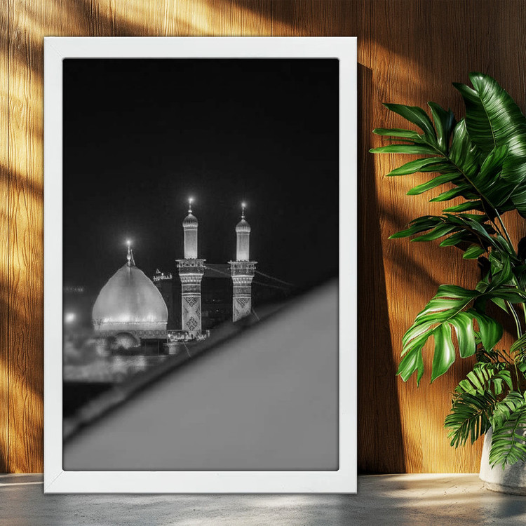 تابلو بکلیت طرح حرم مطهر امام حسین علیه السلام مدل W-po2089 فریم سفید