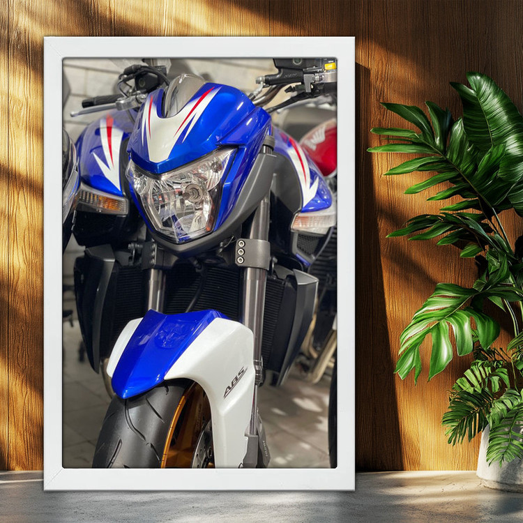 تابلو بکلیت طرح موتور سنگین سوزوکی بیکینگ SUZUKI B-KING1400 مدل W-po2004 فریم سفید