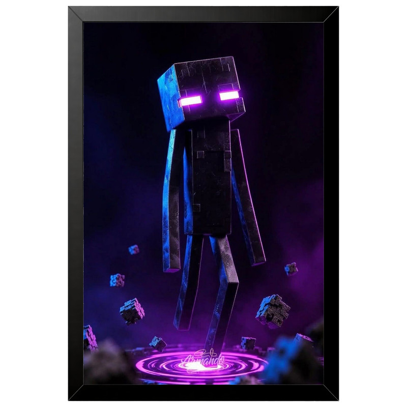 تابلو بکلیت طرح گیمینگ ماینکرفت Minecraft مدل B-po2281 فریم مشکی