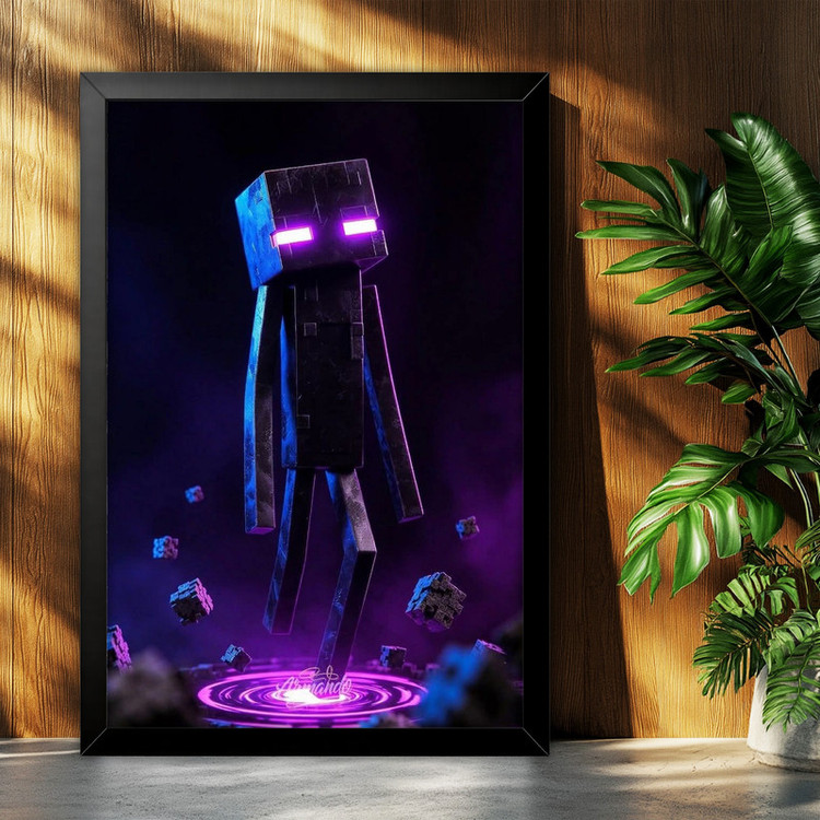تابلو بکلیت طرح گیمینگ ماینکرفت Minecraft مدل B-po2281 فریم مشکی