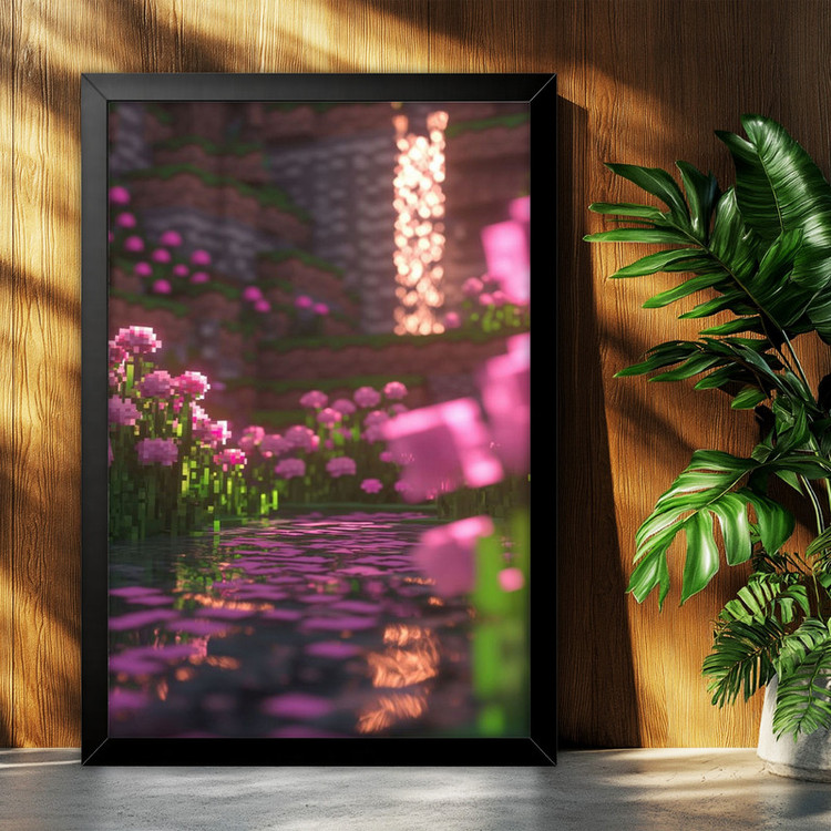 تابلو بکلیت طرح گیمینگ ماینکرفت Minecraft مدل B-po2299 فریم مشکی