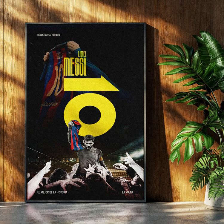 تابلو بکلیت طرح لیونل مسی Lionel Messi مدل b-po1644 فریم مشکی