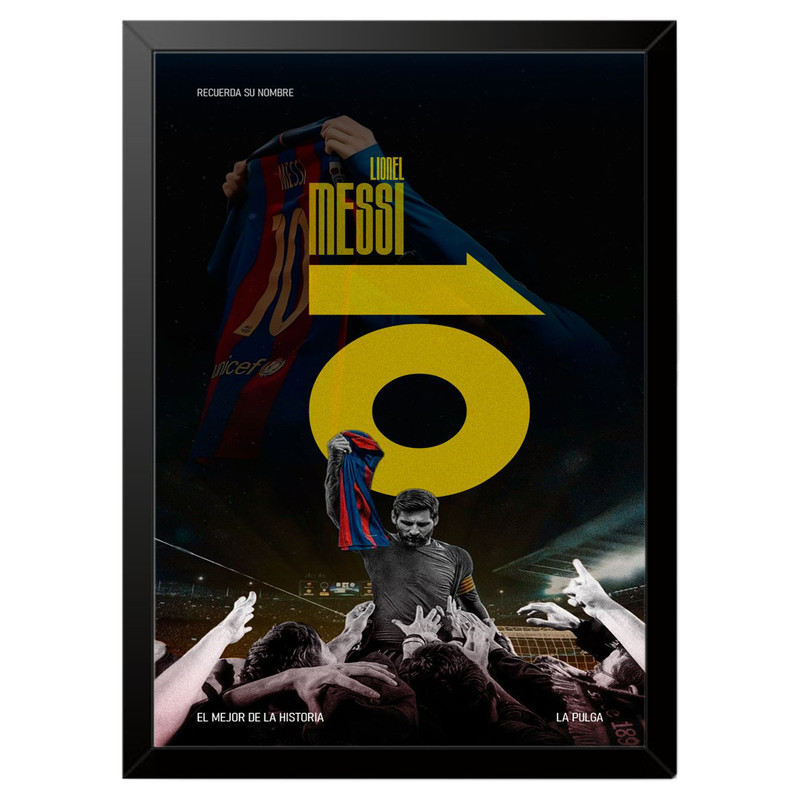 تابلو بکلیت طرح لیونل مسی Lionel Messi مدل b-po1644 فریم مشکی