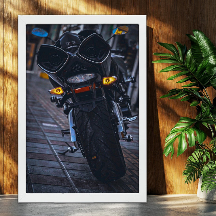 تابلو بکلیت طرح موتور سنگین سوزوکی بیکینگ SUZUKI B-KING1400 مدل W-po1611 فریم سفید