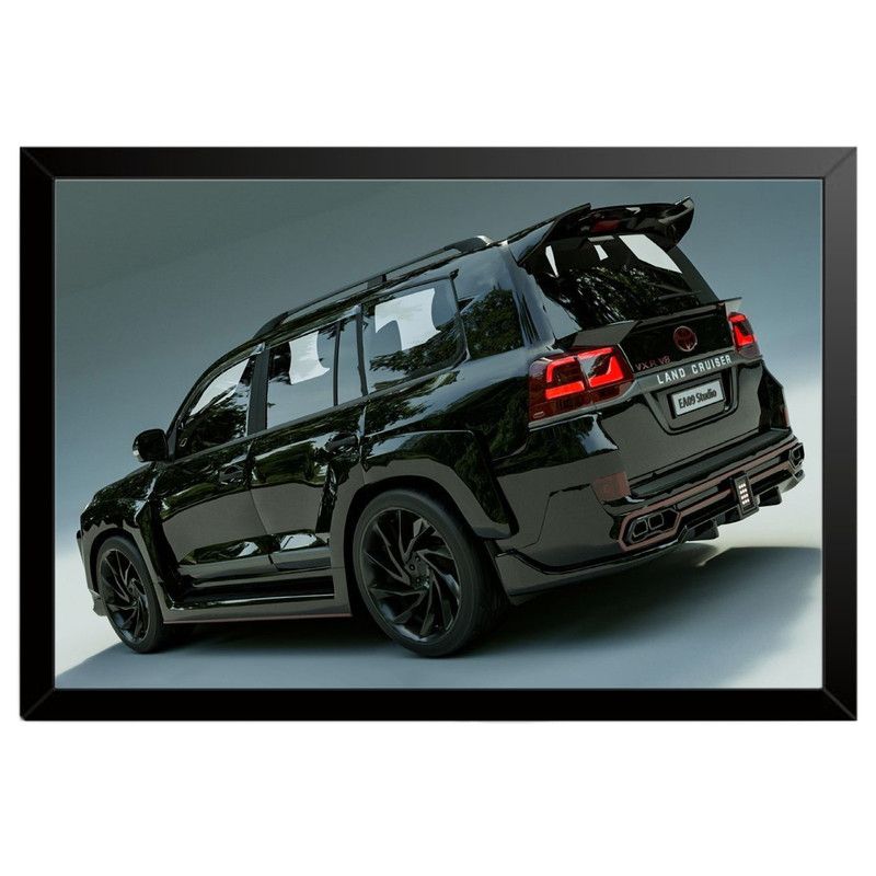 تابلو بکلیت طرح ماشین و خودرو تویوتا لندکروز Toyota LandCruiser مدل B-po1936 فریم مشکی