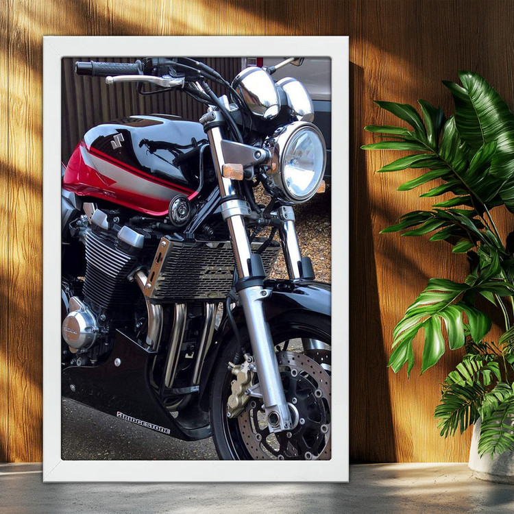 تابلو بکلیت طرح موتور سنگین سوزوکی Suzuki GSX1400 مدل W-po1959 فریم سفید