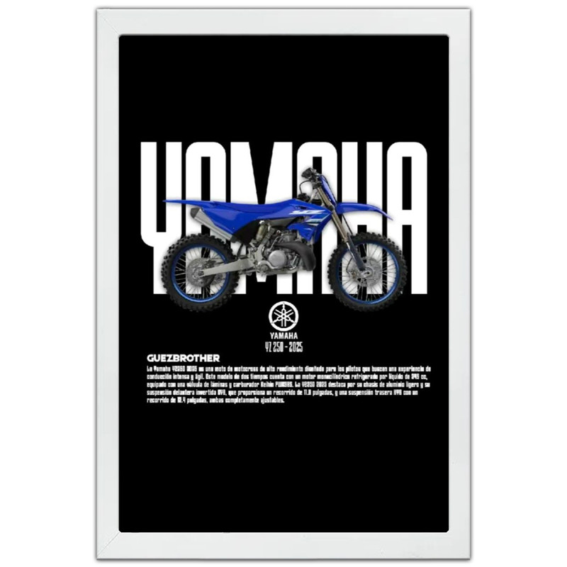 تابلو بکلیت طرح موتور یاماها YAMAHA YZ250F مدل W-po1895 فریم سفید