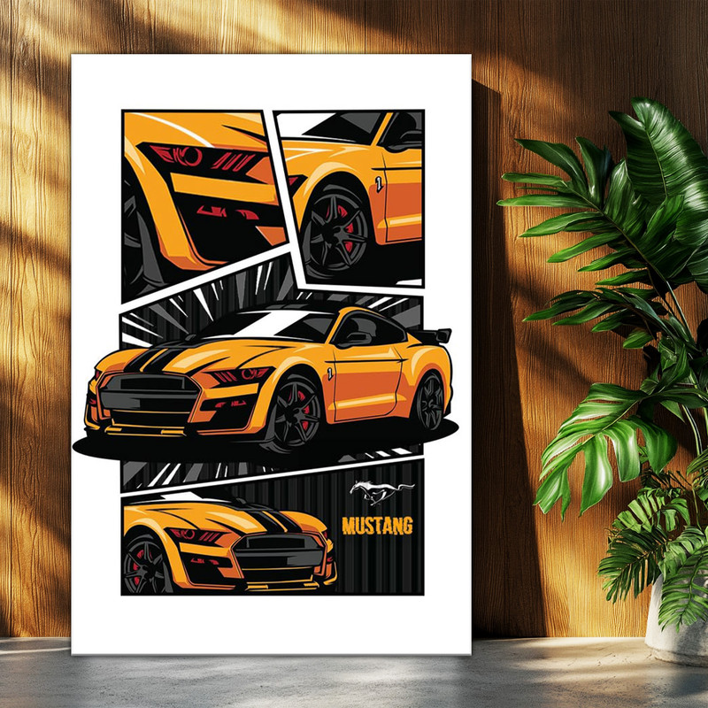 تابلو شاسی بکلیت طرح ماشین و خودرو فورد موستانگ FORD MUSTANG GT500 SHELBY مدل T-po1673