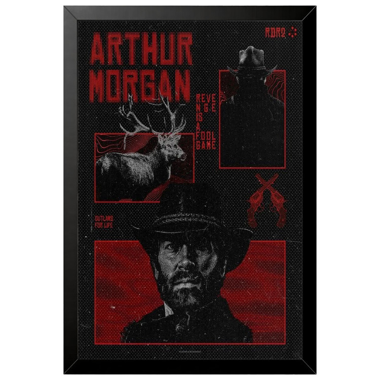 تابلو بکلیت طرح گیمینگ ردد red dead redemption 2 مدل B-po2320 فریم مشکی