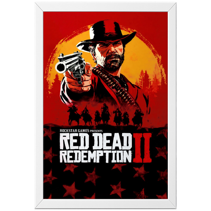 تابلو بکلیت طرح گیمینگ ردد red dead redemption 2 مدل W-po2072 فریم سفید