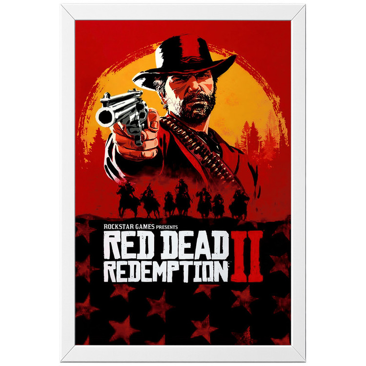 تابلو بکلیت طرح گیمینگ ردد red dead redemption 2 مدل W-po2072 فریم سفید