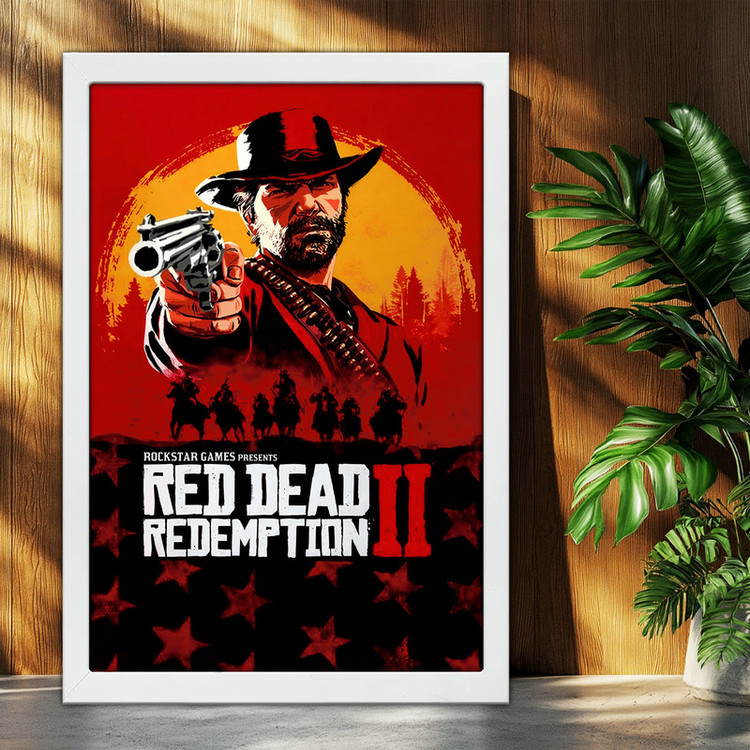 تابلو بکلیت طرح گیمینگ ردد red dead redemption 2 مدل W-po2072 فریم سفید