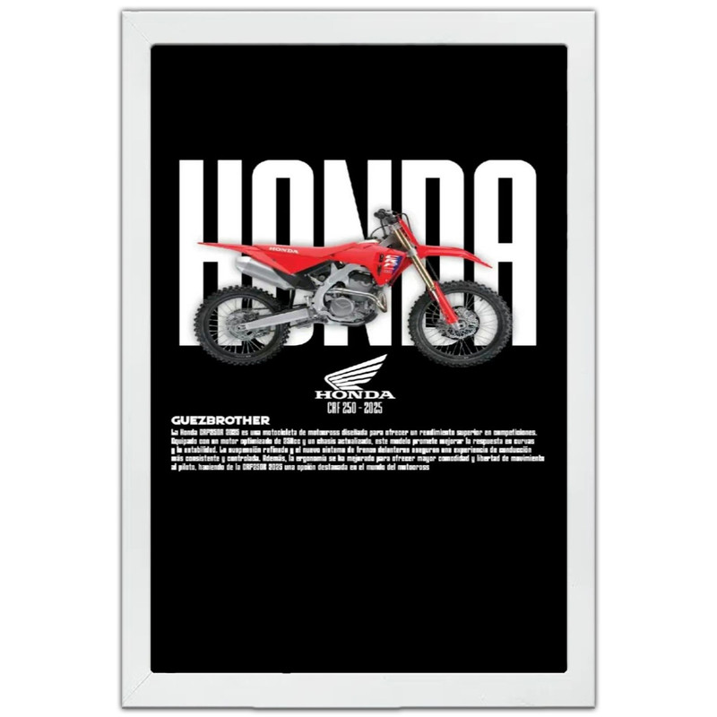 تابلو بکلیت طرح موتور هوندا Honda CRF250R مدل W-po1704 فریم سفید
