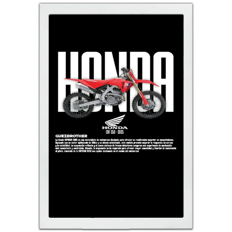 تابلو بکلیت طرح موتور هوندا Honda CRF250R مدل W-po1704 فریم سفید