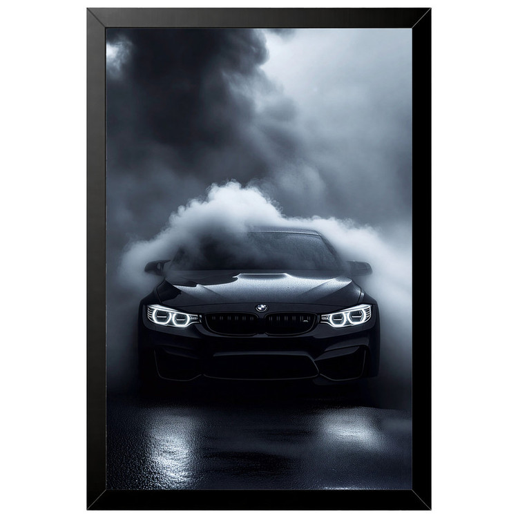 تابلو بکلیت طرح ماشین و خودرو بی ام و BMW M4 مدل B-po2169 فریم مشکی