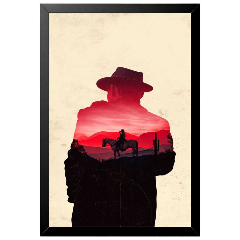 تابلو بکلیت طرح گیمینگ ردد red dead redemption 2 مدل B-po2241 فریم مشکی