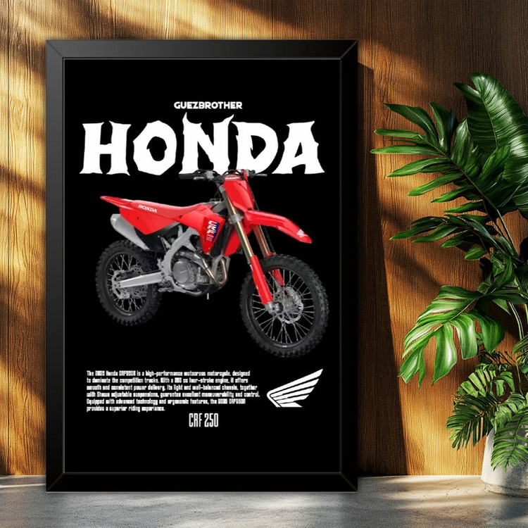 تابلو بکلیت طرح موتور سنگین هوندا Honda CRF250R مدل b-po1705 فریم مشکی