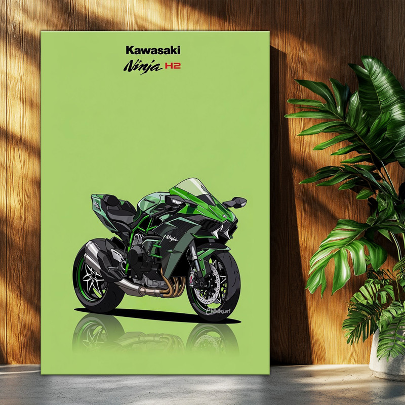 تابلو شاسی بکلیت طرح موتور سنگین نینجا کاوازاکی NINJA KAWASAKI H2R مدل T-po1693