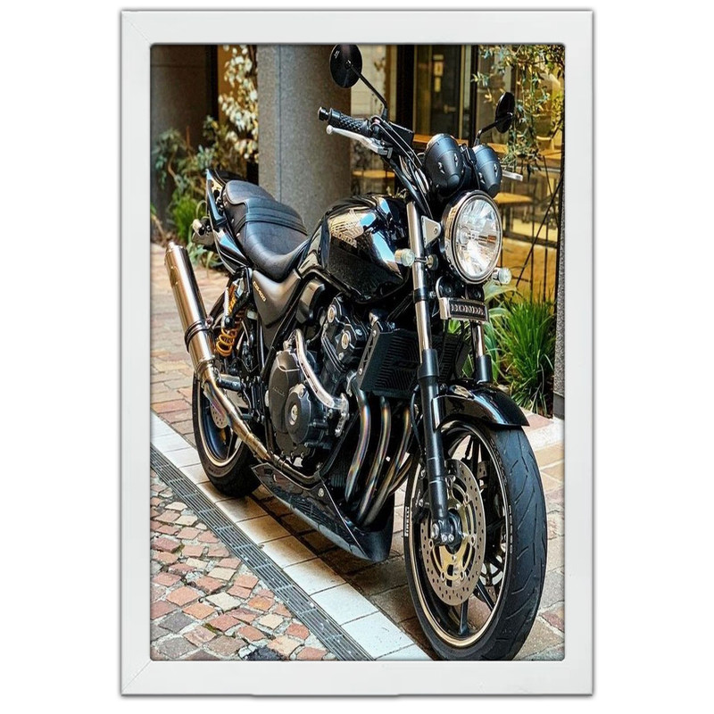 تابلو بکلیت طرح موتور سنگین هوندا HONDA CB400 مدل W-po1590 فریم سفید