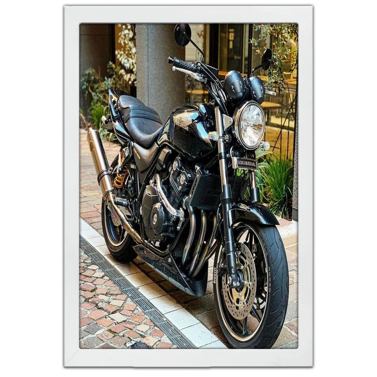 تابلو بکلیت طرح موتور سنگین هوندا HONDA CB400 مدل W-po1590 فریم سفید