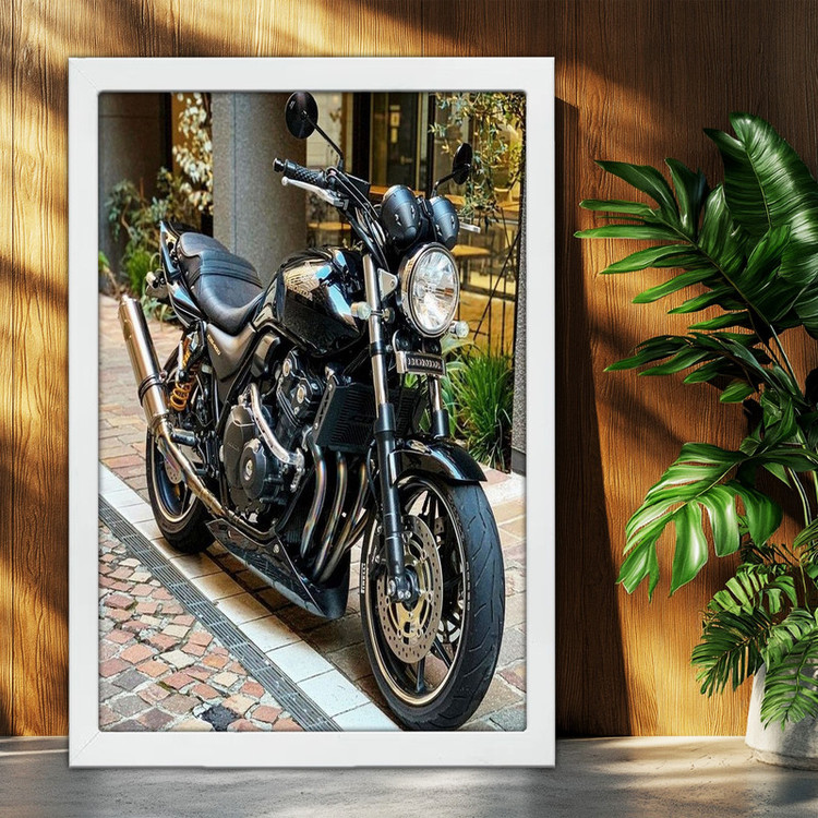 تابلو بکلیت طرح موتور سنگین هوندا HONDA CB400 مدل W-po1590 فریم سفید