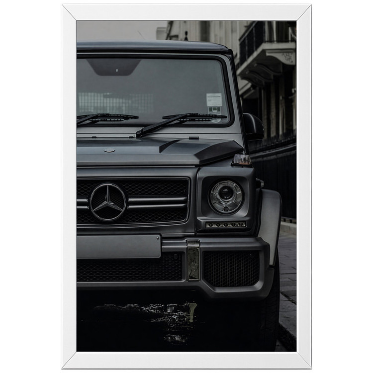 تابلو بکلیت طرح ماشین و خودرو مرسدس بنز Mercedes-Benz G-Class G63 AMG مدل W-po2128 فریم سفید