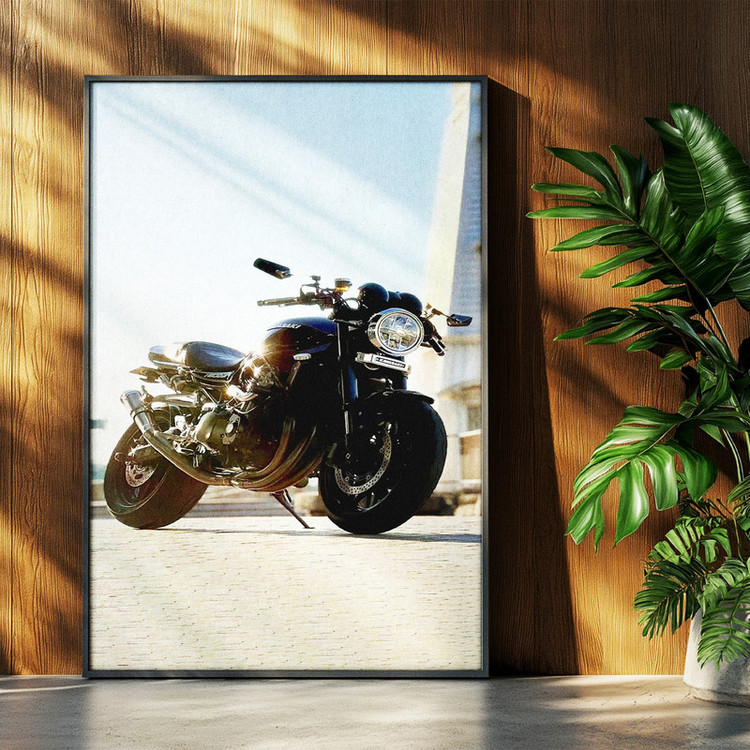 تابلو بکلیت طرح موتور سنگین کاوازاکی Kawasaki Z900 مدل b-po1589 فریم مشکی