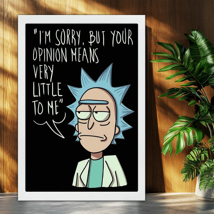 تابلو بکلیت طرح Rick and Morty مدل W-po2023 فریم سفید
