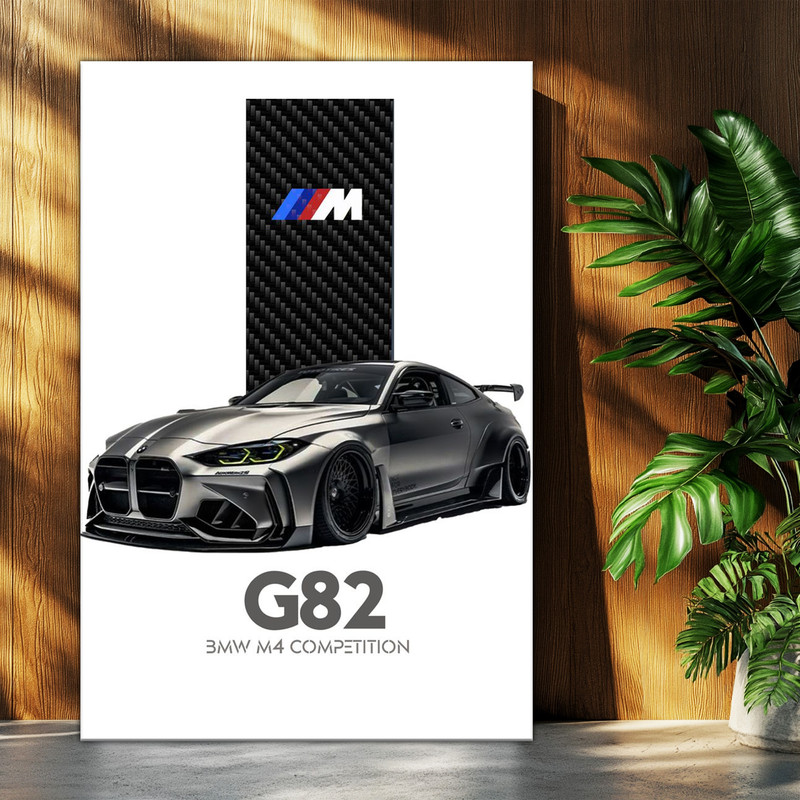 تابلو شاسی بکلیت طرح ماشین و خودرو بی ام و BMW M4 G82 مدل T-po1716